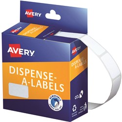 Avery Removable Dispenser Labels 13x24mm Rectangle White Pack Of 900