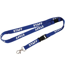 Rexel Pre-Printed ID Lanyards Staff Blue Pack Of 5