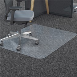 Marbig Polycarbonate Chair Mat Notched Based For Medium Pile Carpet 90 x 120cm Clear