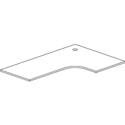 Rapidline Corner Workstation Top Only 1800/1200W x 700D x 25mmD With Cable Port White