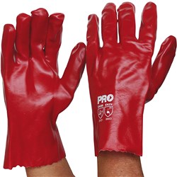 Zions PVC Gloves Red Short 27cm Length  
