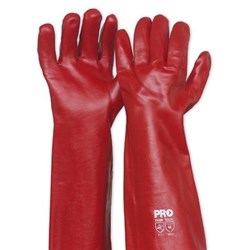 Zions PVC Glove Red Long 45cm Length  