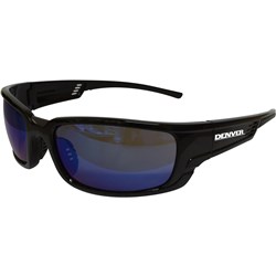 Maxisafe Denver Safety Glasses Blue Mirror Lens Black Frame