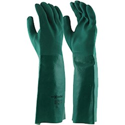 Maxisafe Chemical Gloves Green PVC 45cm Double Dipped