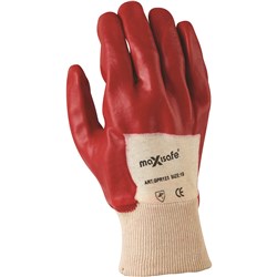 Maxisafe PVC Gloves Knitted Wrist Red 26cm