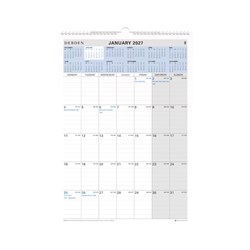 Debden Calendar Wall Planner 305 x 432mm Month To View Wiro Top