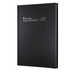 Collins Kingsgrove Financial Year Diary A4 Day To Page Black