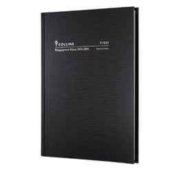 Collins Kingsgrove Financial Year Diary A4 Week to View Black