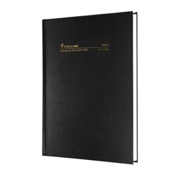 Collins Financial Year Diary A5 Day To Page Black