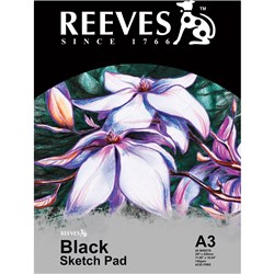 Reeves Black Sketch Pad A3 140gsm 20 Sheet