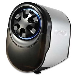 Bostitch Quietsharp Glow Electric Pencil Sharpener 6 Hole Silver & Black