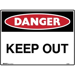 Brady Danger Sign Keep Off 600W x 450mmH Polypropylene White/Red/Black