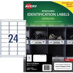 Avery Identification Removable Heavy Duty Laser White L4773 63.5x33.9mm 24UP 480 Labels