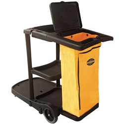 Compass Janitors Cart  With Lid 550W x 130D x 985mmH  Black