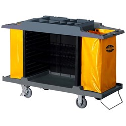 Compass Housekeeping Trolley  With Bags 150 L x 540W x 150D x 990mmH Black And Yellow
