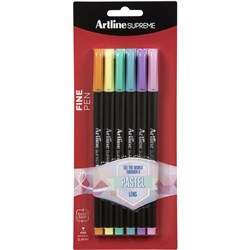 Artline Supreme Fineliner Pen 0.4mm Pastel Assorted Pack Of 6