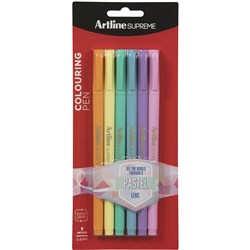 Artline Supreme Fineliner Pen 0.6mm Pastel Assorted Pack Of 6