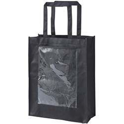 Zart Bag With Display Pocket With Handles Black Pack Of 10 