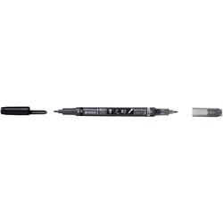 Tombow Fudenosuke Pen Twin Tip Black And Grey 