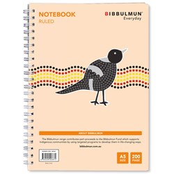 Bibbulmun Spiral Notebook A5 Ruled 7mm Side Bound 200 Page  