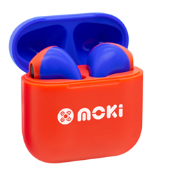 MokiPods Mini TWS Earphones for Kids Volume Limited - Red Blue