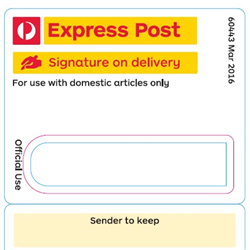 Signature Express Post Sign on Delivery Label