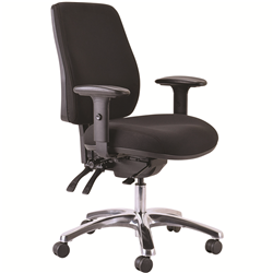 Buro Roma High Back Executive 24/7 Chair Black Fabric Seat and Back ONE ONLY ++NO ARMS++