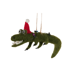 Holly and Ivy Wool Crocodile With Santa Hat