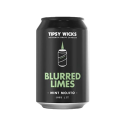 Tipsy Wicks Alcohol Scented Soy Wax Candles - 300g / 330ml Can Blurred Limes