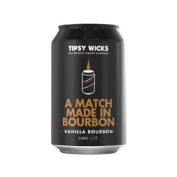 Tipsy Wicks Alcohol Scented Soy Wax Candles Match Made In Bourbon - 300g / 330ml Can