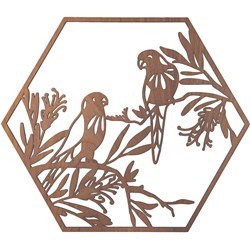 Straya Art Rainbow Lorikeets Hexagon Wall Art - 30cm