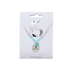 Artique I Heart Unicorns  - Beaded Necklace