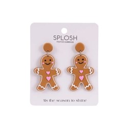 Splosh Christmas Gingerbread Man Earrings