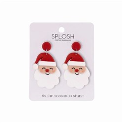 Splosh Christmas Large Santa Earrings