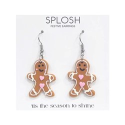 Splosh Christmas Small Gingerbread Man Earrings