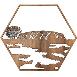 Straya Art Uluru Hexagon Wall Art - 30cm