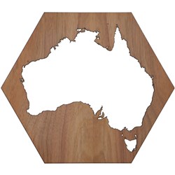 Straya Art Australia Map Hexagon Wall Art - 30cm