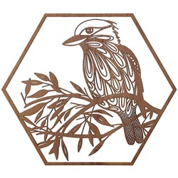 Straya Art Kookaburra Hexagon Wall Art - 30cm