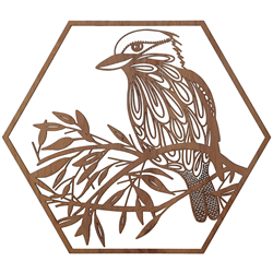 Straya Art Kookaburra Hexagon Wall Art - 30cm