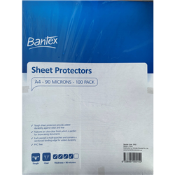 Bantex Sheet Protectors A4 PP Tough 90 Micron Clear Embossed