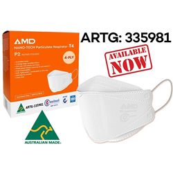 AMD P2 (4 Ply) Particulate Respirator Aust Made - Pk 10 - ARTG: 335981