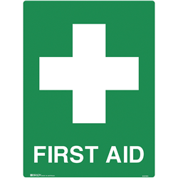 Brady Emergency Sign First Aid 300x450mm Polypropylene