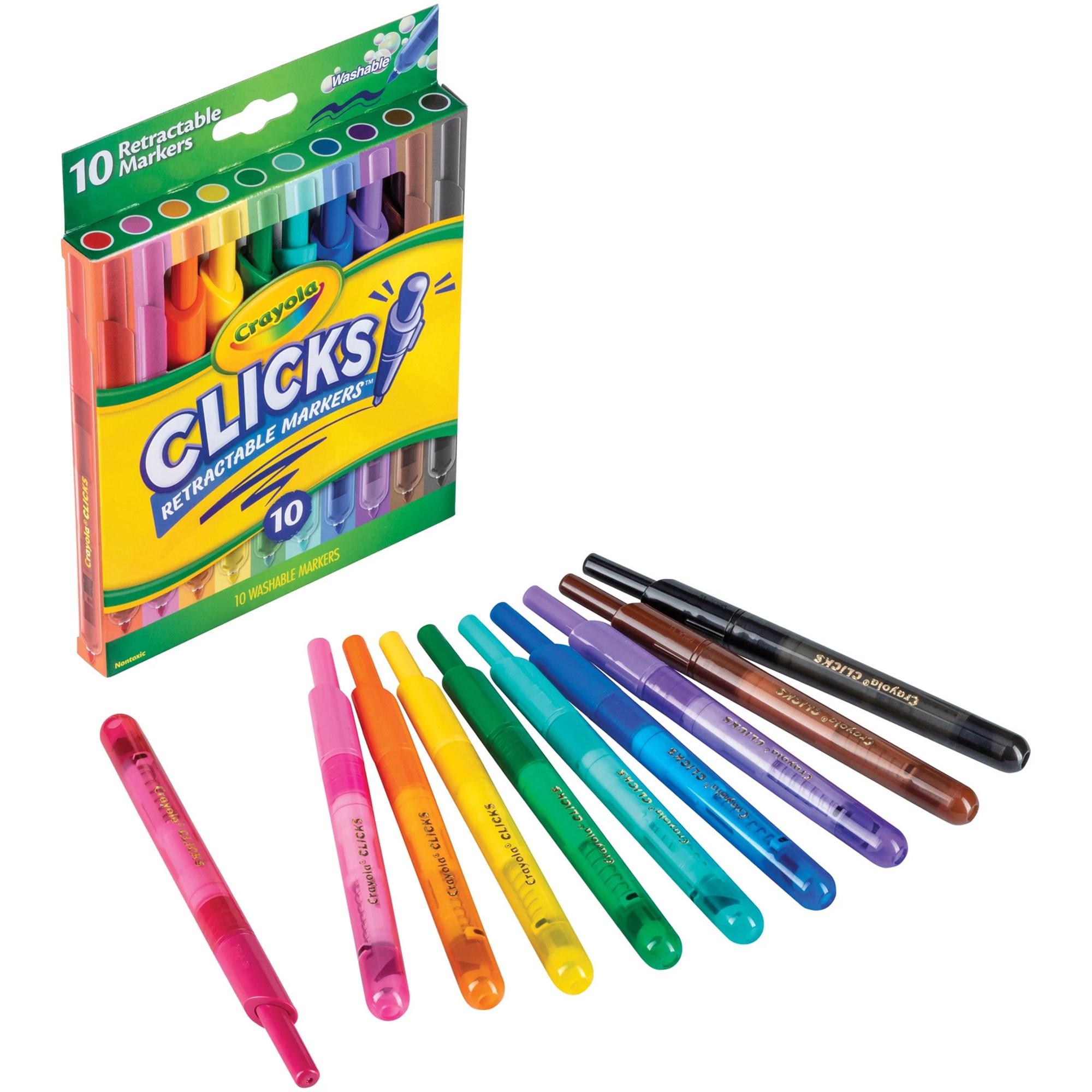 Markers & Highlighters - Crayola Clicks Washable Retractable Markers ...